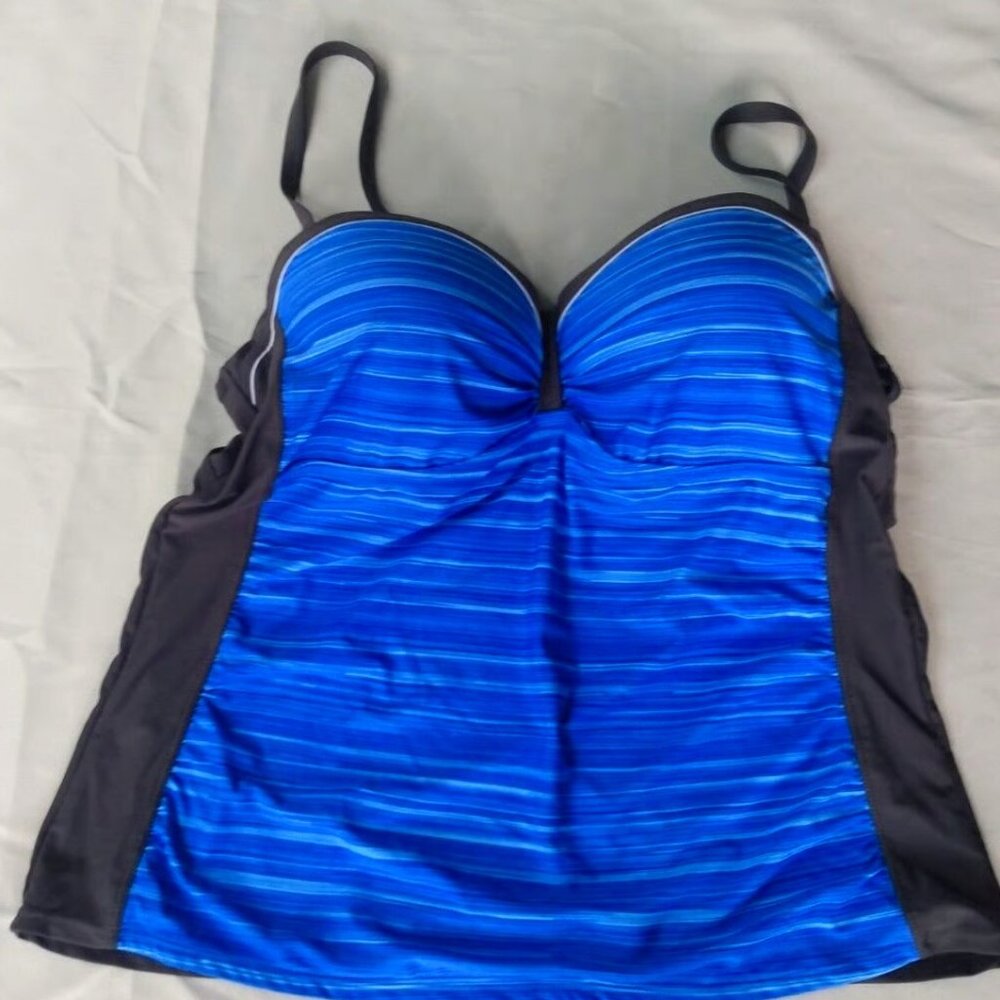 Woman's Size 3XL Tankini One Piece Blue Swimsuit Top